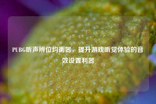 PUBG听声辨位均衡器，提升游戏听觉体验的音效设置利器