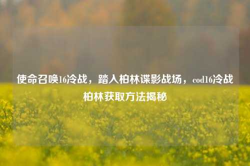 使命召唤16冷战,踏入柏林谍影战场,cod16冷战柏林获取 揭秘