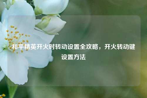 和平精英开火时转动设置全攻略,开火转动键设置