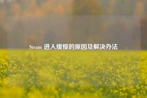 Steam 进入缓慢的原因及解决办法