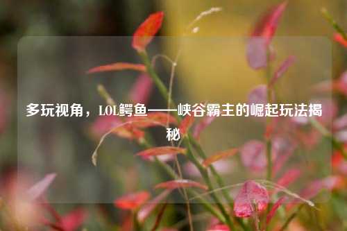 多玩视角,LOL鳄鱼——峡谷霸主的崛起玩法揭秘