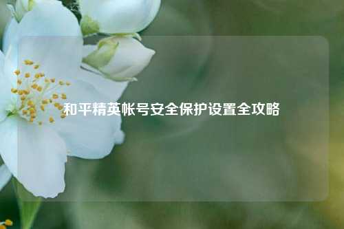 和平精英帐号安全保护设置全攻略