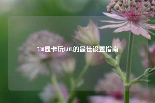 730显卡玩LOL的更佳设置指南