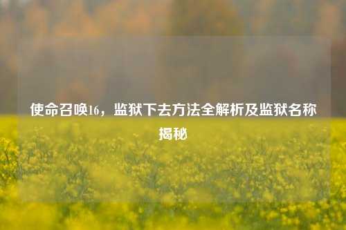使命召唤16,监狱下去 全解析及监狱名称揭秘