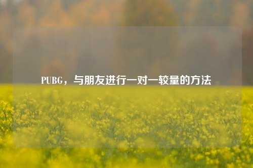 PUBG,与朋友进行一对一较量的