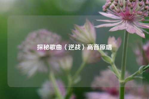 探秘歌曲〈逆战〉高音原唱