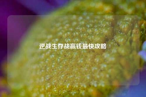 逆战生存战赢钱最快攻略