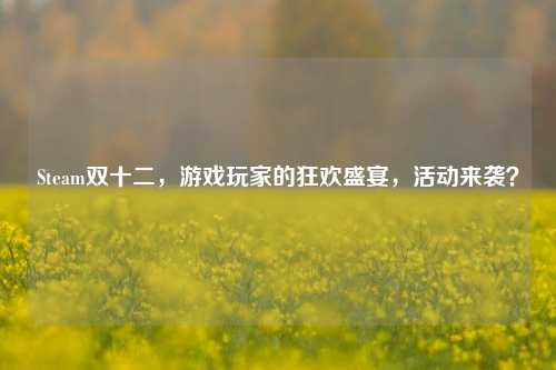 Steam双十二，游戏玩家的狂欢盛宴，活动来袭？